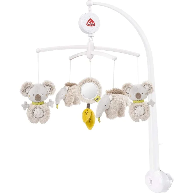 Fehn 064070 Musik-Mobile Australia – Spieluhr-Mobile mit niedlichen Tierchen in sanftem Grau – Für Babys von 0-5 Monaten – Höhe: 65 cm, ø 40 cm – Bild 1