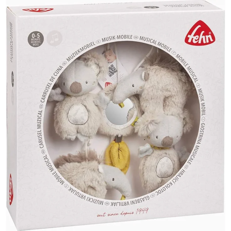 Fehn 064070 Musik-Mobile Australia – Spieluhr-Mobile mit niedlichen Tierchen in sanftem Grau – Für Babys von 0-5 Monaten – Höhe: 65 cm, ø 40 cm – Bild 7