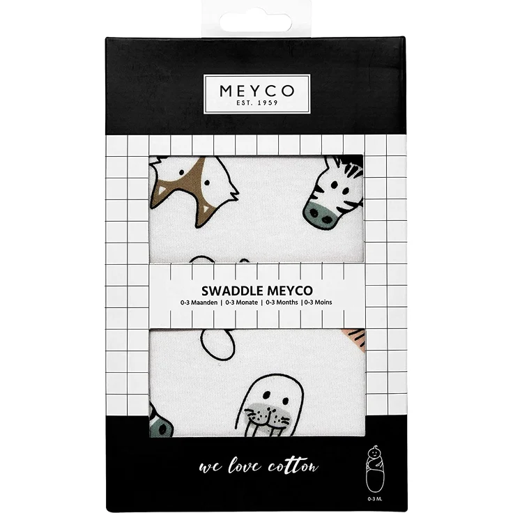 Meyco Animal Swaddle Pucktuch, 0–3 Monate Weiß – Bild 2