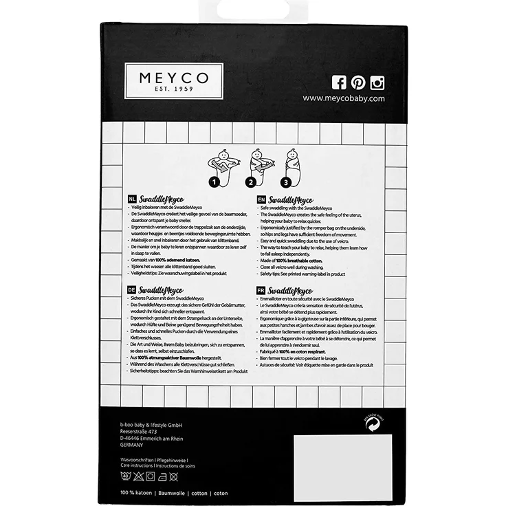 Meyco Animal Swaddle Pucktuch, 0–3 Monate Weiß – Bild 3