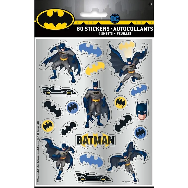 aufkleber BatmanPapier gelb/blau/schwarz 80 Stück
