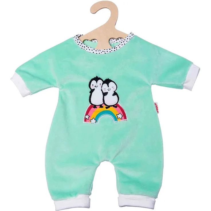 puppen Strampler Penguin Junior Samt blau mt 35-45 cm