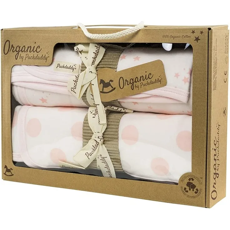 Puckdaddy 'Juna rosa Punkte und Sterne' 2er-Set Kinderdecken