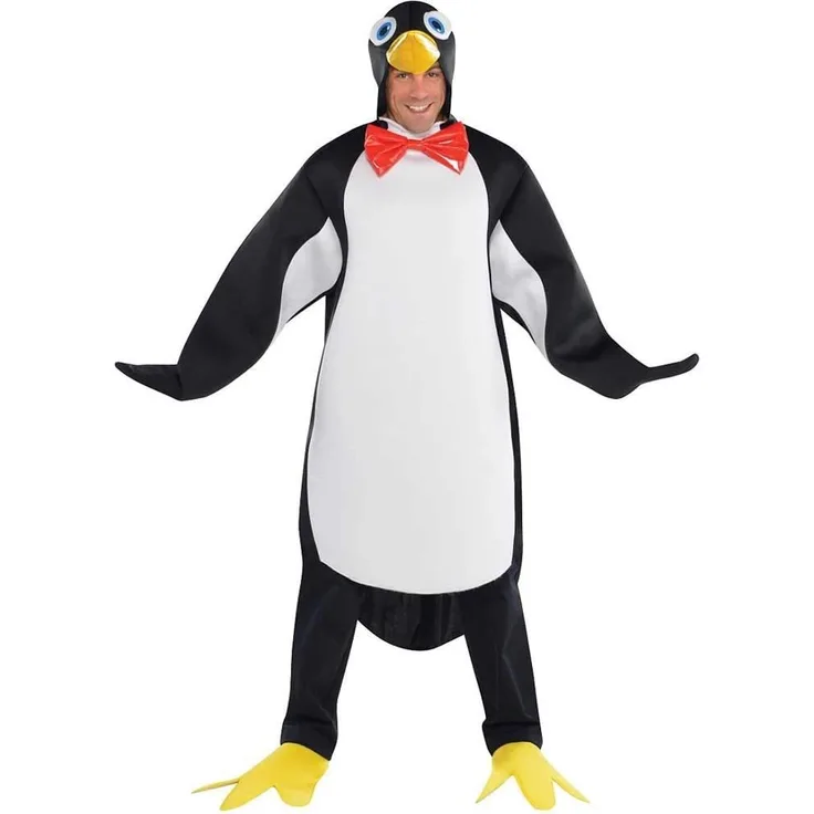 amscan 997687 3-teiliges Pinguin-Kostüm für Erwachsene, Mehrfarbig, Standard
