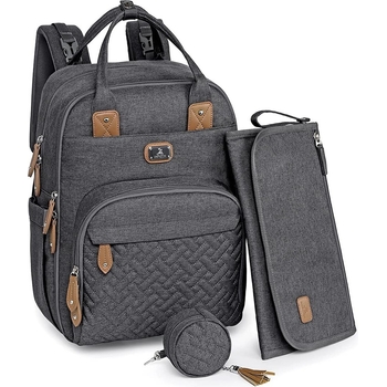 Chickwin Baby Wickeltasche Rucksack | Wasserdicht, 37x36x15cm | Mit Wickelunterlage & Nassfach | Für Reisen & Unterwegs