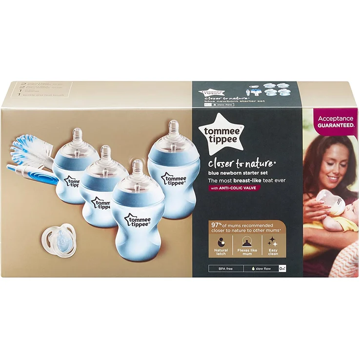 Tommee Tippee Closer to Nature Neugeborenen Flaschenstarter Set, Blau (Sortiertes Modell) – Bild 5