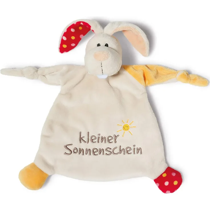 NICI Schmusetuch Hase ‚Kleiner Sonnenschein´ 25x25 cm – Schnuffeltuch ab 0+ Monaten – Kuscheltuch für Babys & Kleinkinder – Baby Kuscheltier / Schnuffeltuch – Schmusetuch für Mädchen & Jungen – 40043