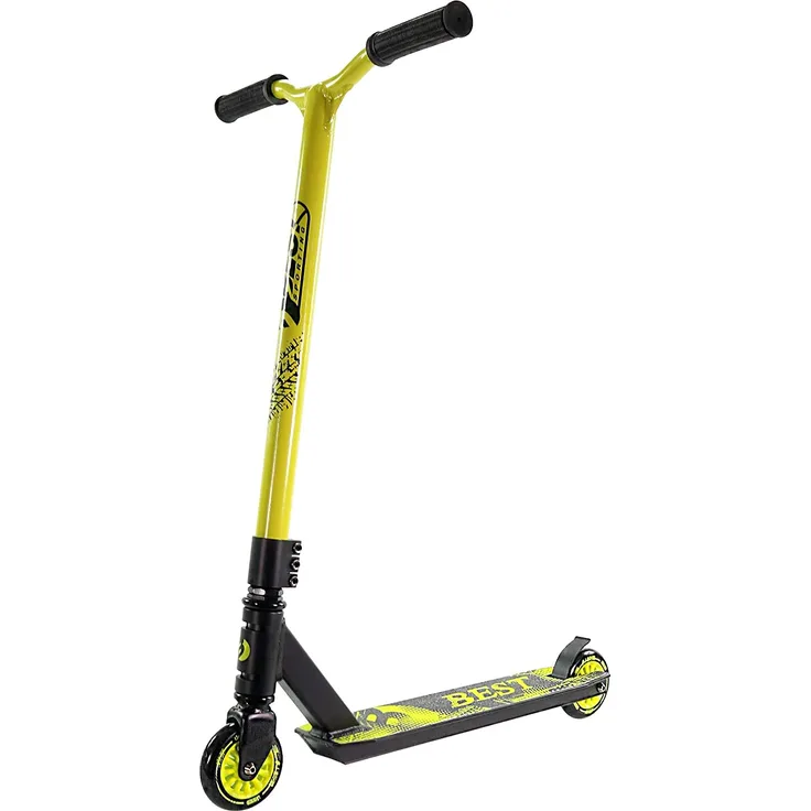 Best Sporting Stunt Scooter Pro 100, Tretroller für Akrobatik Freestyle Funscooter schwarz/gelb