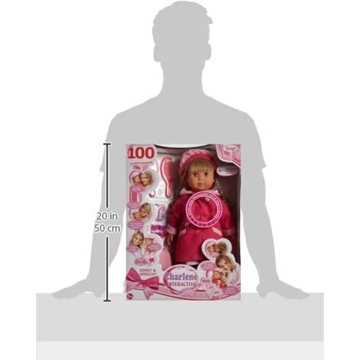 Bayer Design 94635 - Funktionspuppe Charlene mit Haaren und Schlafaugen - spricht und singt 90 Sätze, 2 Gedichte und 8 Lieder – Bild 11