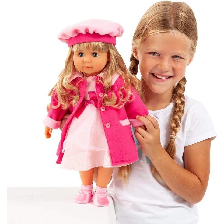 Bayer Design 94635 - Funktionspuppe Charlene mit Haaren und Schlafaugen - spricht und singt 90 Sätze, 2 Gedichte und 8 Lieder – Bild 8