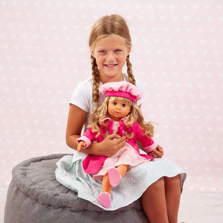 Bayer Design 94635 - Funktionspuppe Charlene mit Haaren und Schlafaugen - spricht und singt 90 Sätze, 2 Gedichte und 8 Lieder – Bild 7