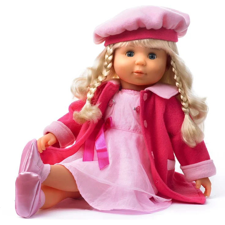 Bayer Design 94635 - Funktionspuppe Charlene mit Haaren und Schlafaugen - spricht und singt 90 Sätze, 2 Gedichte und 8 Lieder – Bild 5