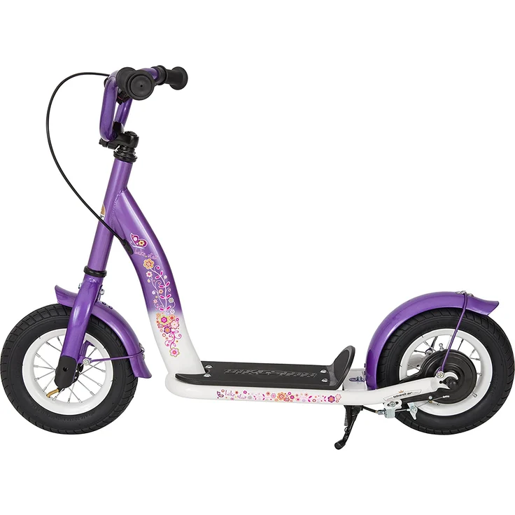 BIKESTAR Roller Kinderroller Tretroller Kickscooter mit Luftreifen für Mädchen ab 4-5 Jahre | 10 Zoll Classic Kinder Scooter | Lila & Weiß – Bild 2
