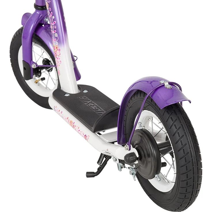 BIKESTAR Roller Kinderroller Tretroller Kickscooter mit Luftreifen für Mädchen ab 4-5 Jahre | 10 Zoll Classic Kinder Scooter | Lila & Weiß – Bild 8