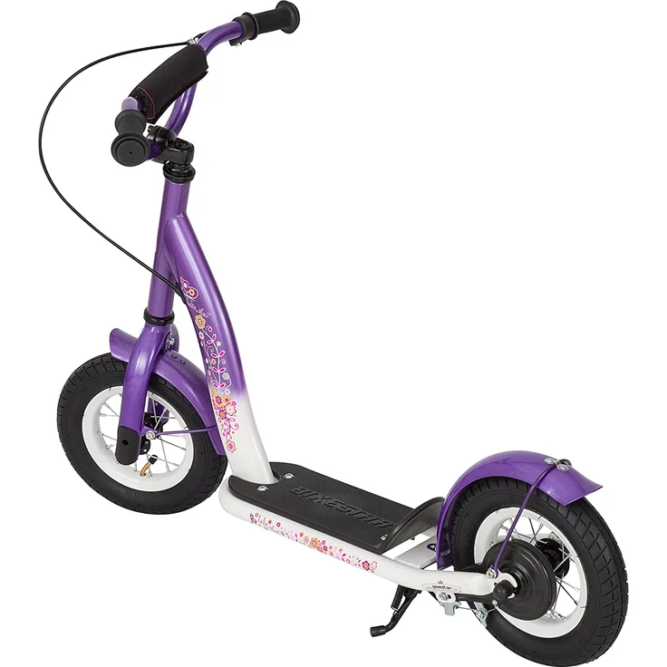 BIKESTAR Roller Kinderroller Tretroller Kickscooter mit Luftreifen für Mädchen ab 4-5 Jahre | 10 Zoll Classic Kinder Scooter | Lila & Weiß – Bild 4