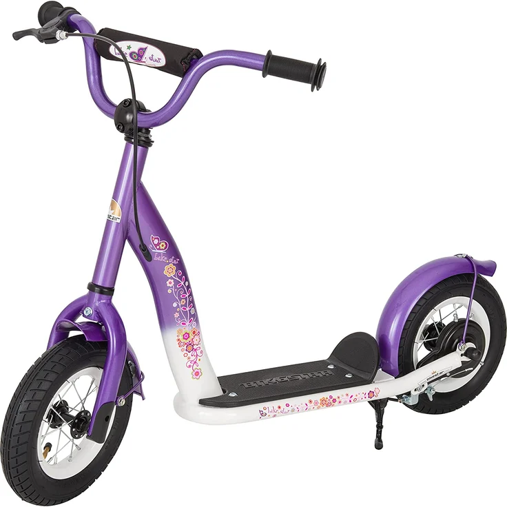 BIKESTAR Roller Kinderroller Tretroller Kickscooter mit Luftreifen für Mädchen ab 4-5 Jahre | 10 Zoll Classic Kinder Scooter | Lila & Weiß – Bild 5
