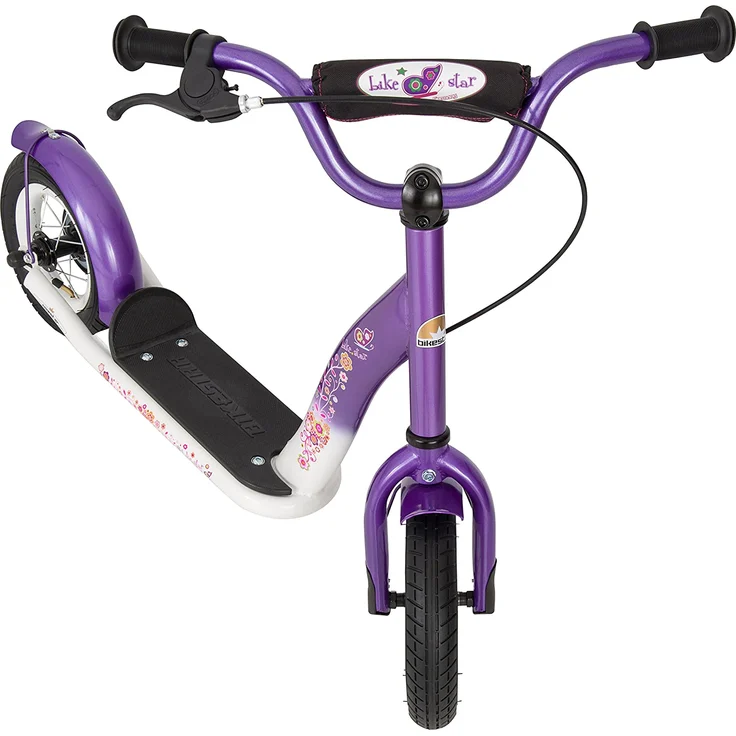 BIKESTAR Roller Kinderroller Tretroller Kickscooter mit Luftreifen für Mädchen ab 4-5 Jahre | 10 Zoll Classic Kinder Scooter | Lila & Weiß – Bild 6