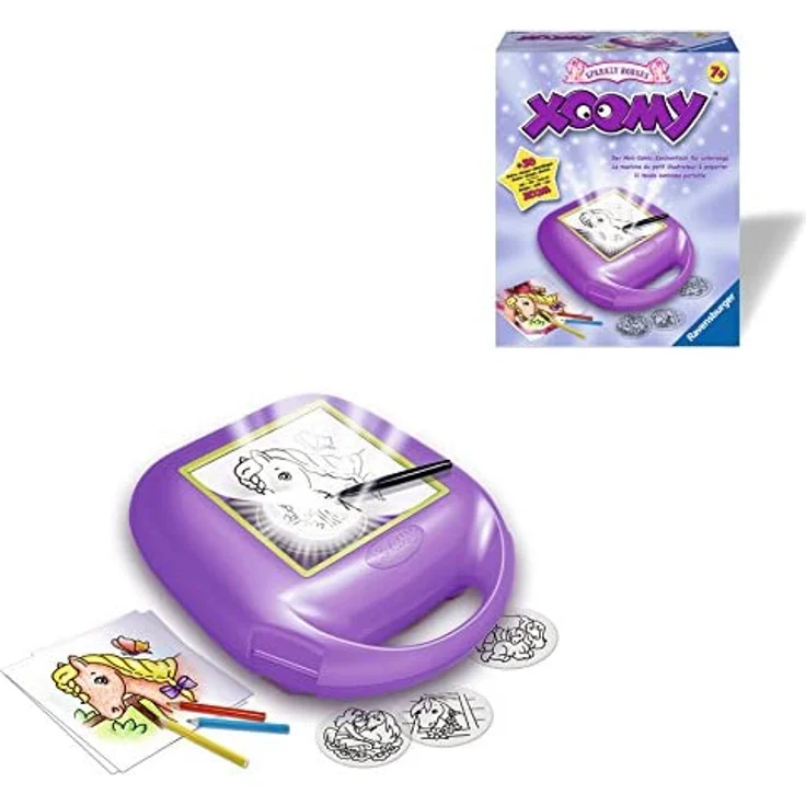 Ravensburger Xoomy Sparkly Horses - Comics zeichnen lernen, Kreatives Zeichnen und Malen für Kinder ab 7 Jahren, Mini-Zeichentisch für unterwegs – Bild 4