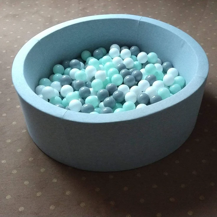 SELONIS Bällebad Bällepool Für Baby Kinder 90X30cm/200 Bälle Rund, Hellgrau: Weiß/Grau/Minze - Preisvergleich – Bild 4