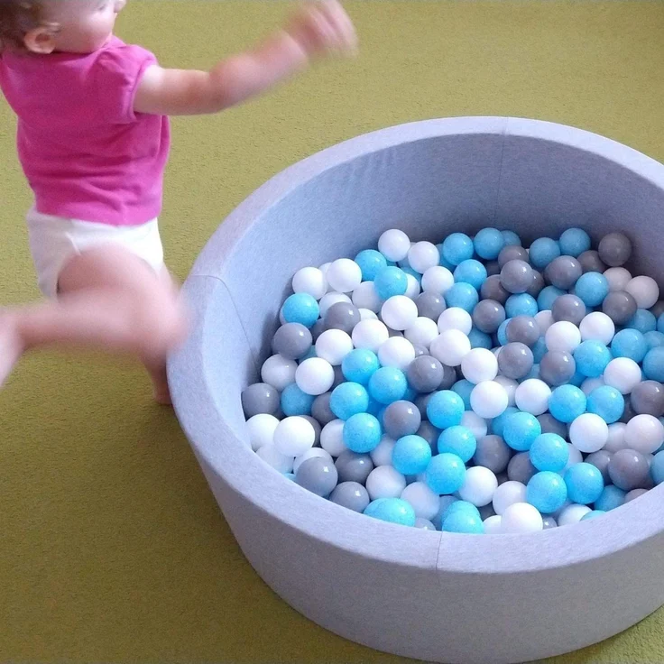 SELONIS Bällebad Bällepool Für Baby Kinder 90X30cm/200 Bälle Rund, Hellgrau: Weiß/Grau/Minze - Preisvergleich – Bild 6