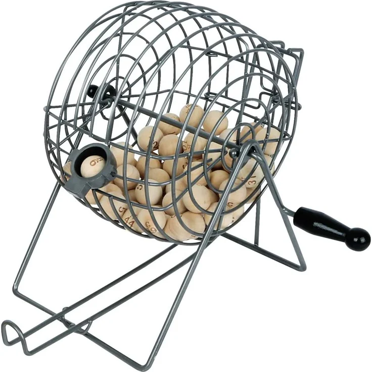 small foot 1831 Bingospiel mit Mischmaschine/Lostrommel aus Metall, Spielmaterialien aus Holz, ab 6 Jahren Spielzeug, Natur - Preisvergleich – Bild 2
