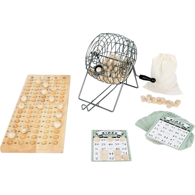 small foot 1831 Bingospiel mit Mischmaschine/Lostrommel aus Metall, Spielmaterialien aus Holz, ab 6 Jahren Spielzeug, Natur - Preisvergleich