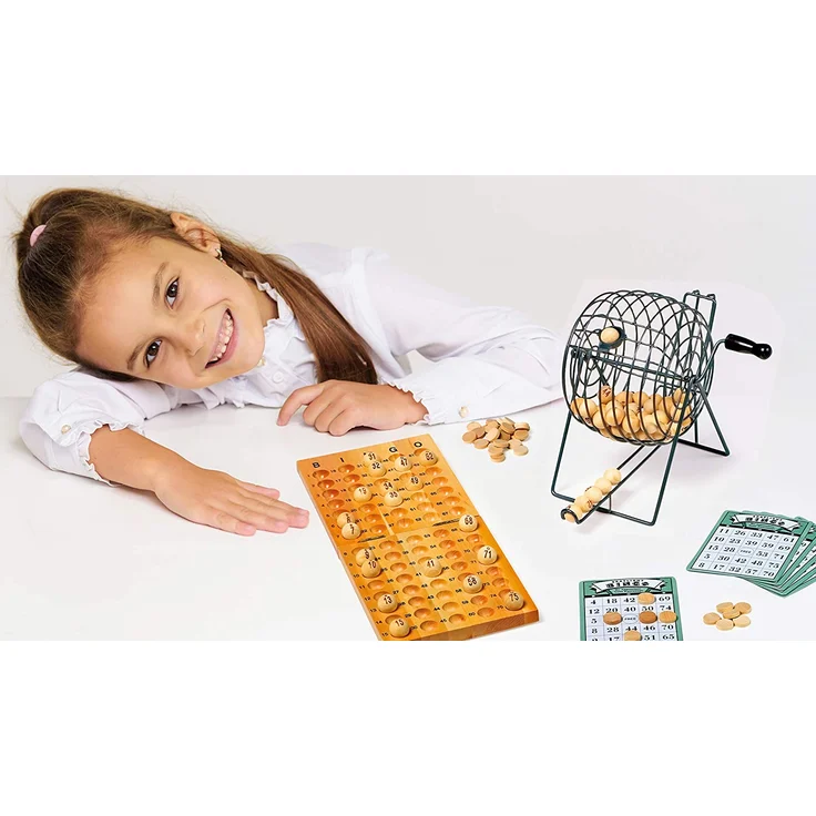 small foot 1831 Bingospiel mit Mischmaschine/Lostrommel aus Metall, Spielmaterialien aus Holz, ab 6 Jahren Spielzeug, Natur - Preisvergleich – Bild 3