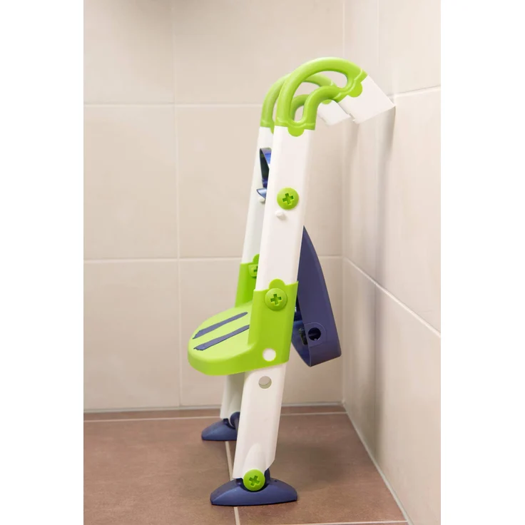 Rotho Babydesign KidsKit 3-in-1 Toilettentrainer, Ab 18-36 Monate, Aufbau-Maße zusammengeklappt: 41,5 x 25 x 67 cm (LxBxH), Weiß/Grün/Blau, 600060255 – Bild 6