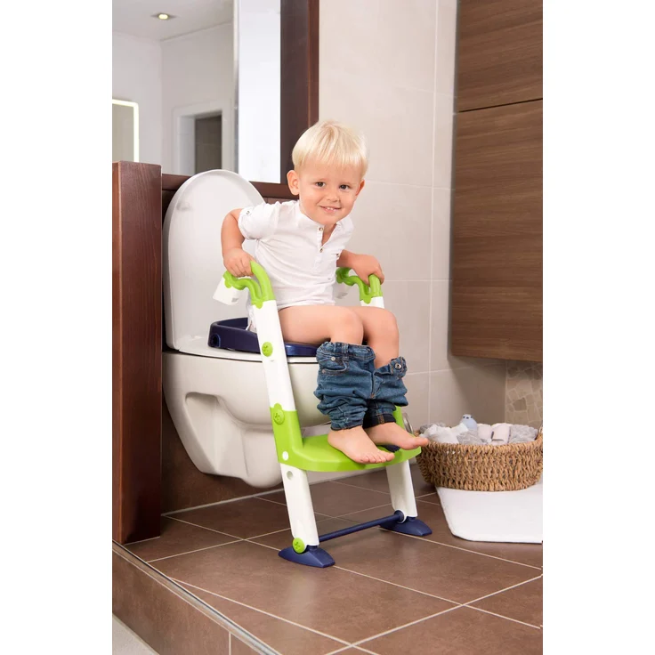 Rotho Babydesign KidsKit 3-in-1 Toilettentrainer, Ab 18-36 Monate, Aufbau-Maße zusammengeklappt: 41,5 x 25 x 67 cm (LxBxH), Weiß/Grün/Blau, 600060255 – Bild 3