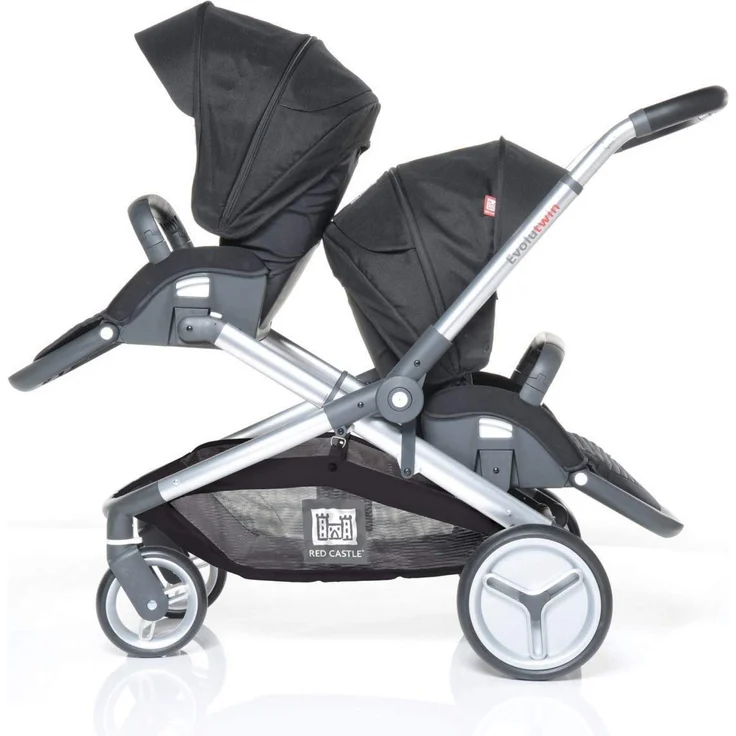 Red Castle - Kinderwagen Evolutwin, 2 Plätze, Schwarz – Bild 1