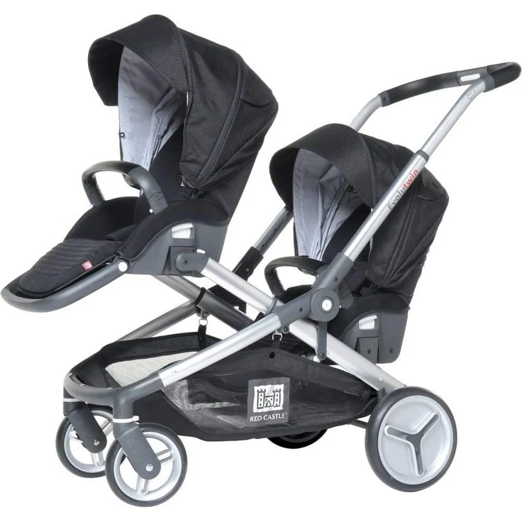 Red Castle - Kinderwagen Evolutwin, 2 Plätze, Schwarz – Bild 2