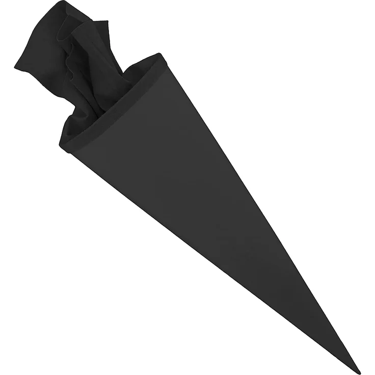 Bastelschultüte Schultütenrohling Zuckertüte Schultüte 70cm rund mit und ohne Filzverschluss (Schwarz mit Filzverschluss)
