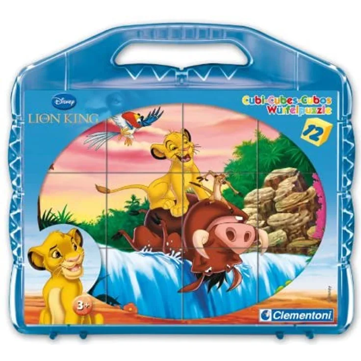 Clementoni 41141.2 - Würfelpuzzle Lion King 12 teilig