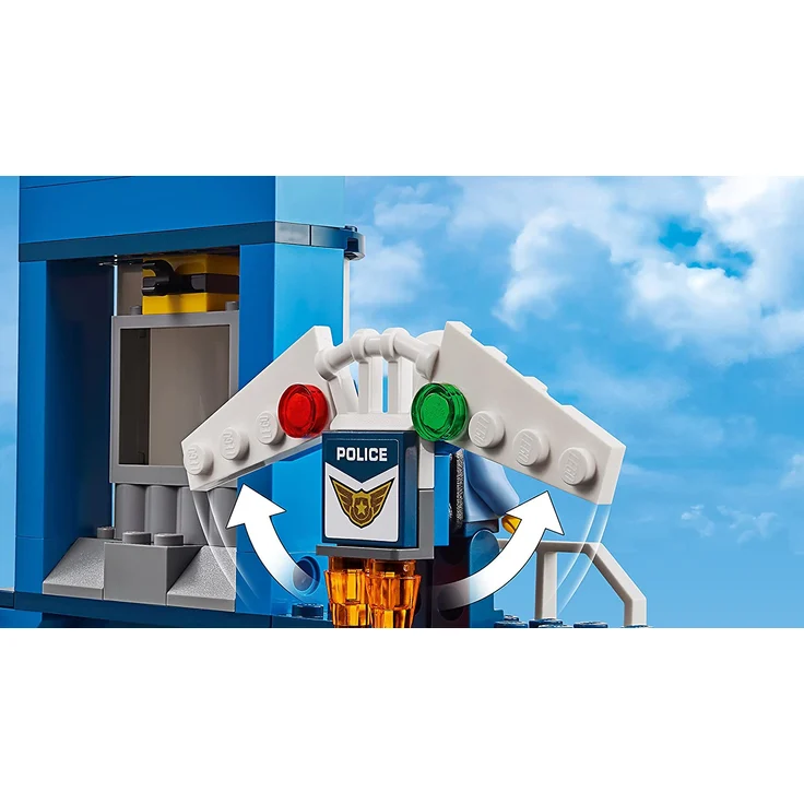 LEGO 60210 City, Polizei Fliegerstützpunkt, Flugzeug mit Fallschirmjäger plus Jetpack, Motorrad und Auto, Police Chase Bausets für Kinder – Bild 8