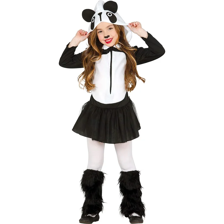 Guirca Mädchen Pandakostüm Panda Kostüm Kleid Kinderkostüm schwarz weiß Gr. 98-146, Größe:98/104 – Bild 1
