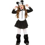 Guirca Mädchen Pandakostüm Panda Kostüm Kleid Kinderkostüm schwarz weiß Gr. 98-146, Größe:98/104
