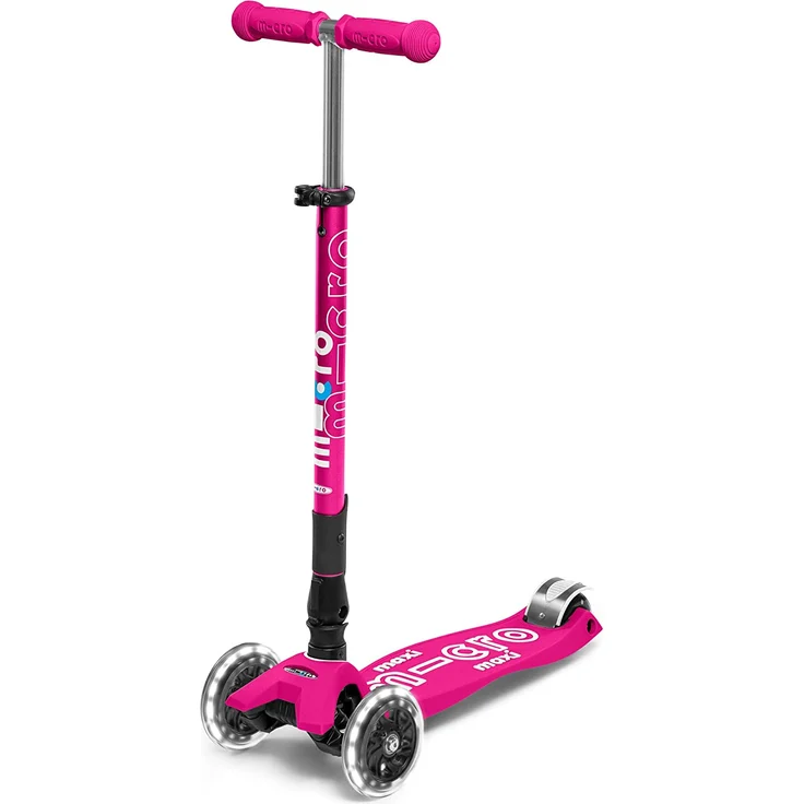 Maxi Micro Deluxe Faltbar mit LED Räder Shocking Pink – Bild 1