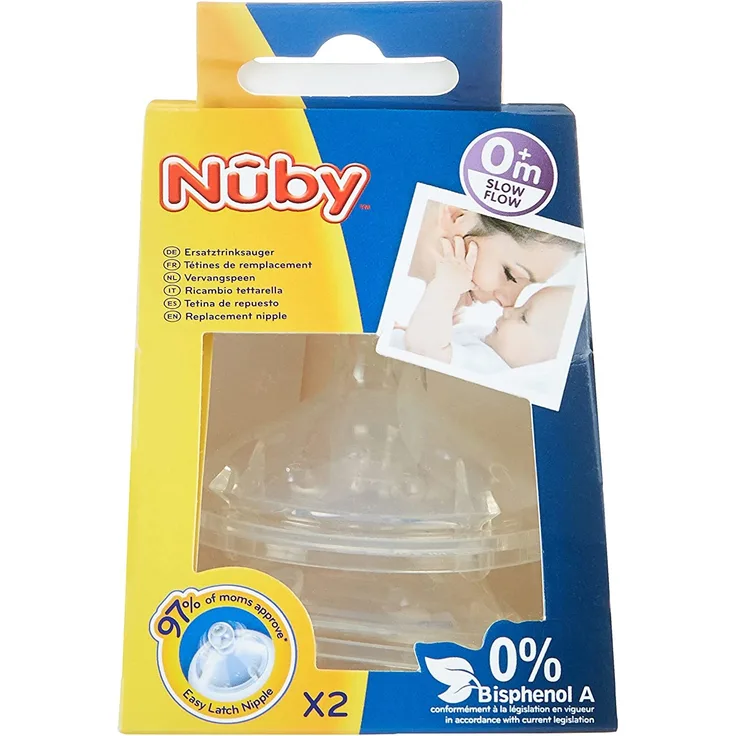 Nûby 029640 Natural Touch Soft Flex Flaschensauger aus Silikon, transparent
