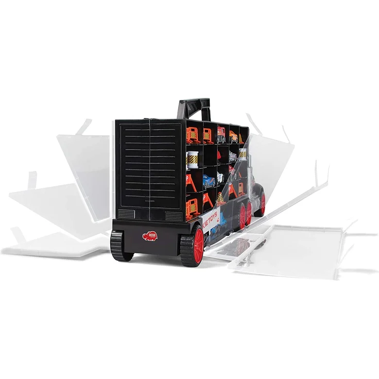 Dickie Toys 203749023 Carry Case, Truck mit Tragegriff inkl. 7 Spielzeugautos und Helikopter & Zubehör, 62 cm, ab 3 Jahren – Bild 3