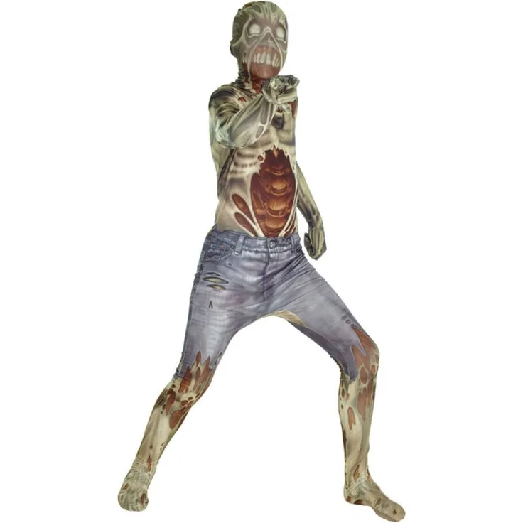 Zombie Kids Monster Morphsuit Faschingskostüm - Medium 3'7-4'0 (108cm-122cm)