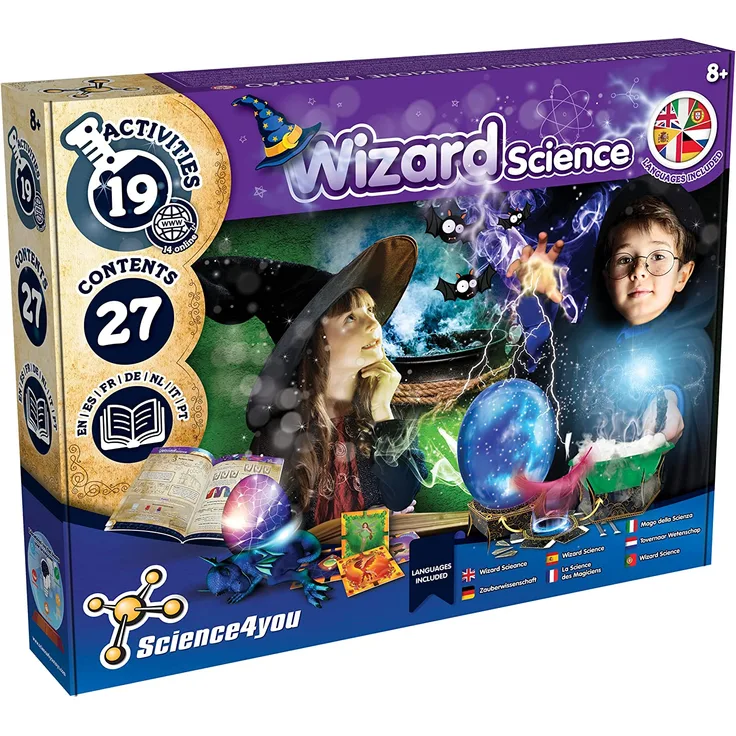 Science4you Zaubererwissenschaft für Kinder 8+ Jahren - Zauberspiel mit 19 Aktivitäten: Zaubertrank mit Ihrem Zauberstab herstellen, Pädagogische Wissenschaftssets, Zauberkasten für Kinder 8+ Jahren