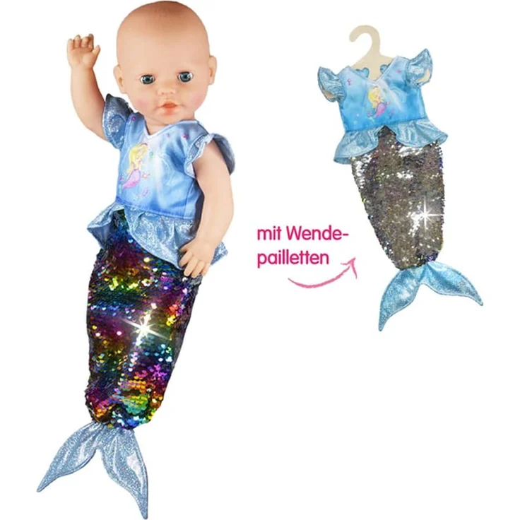 Heless - Puppen-Kleid Meerjungfrau Ava mit Wendepailletten, Gr. 35-45 cm - Preisvergleich – Bild 6