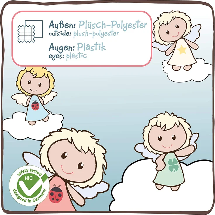 NICI Schlüsselanhänger Schutzengel „Bin immer bei dir“, Glücksbringer Engel I Schutzengel mit Herz I Engel Schlüsselanhänger für Schlüsselband, Schlüsselbund & Schlüsselkette I 34554 – Bild 4