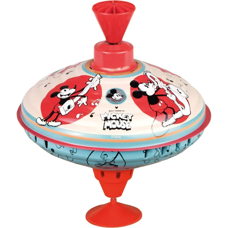 Bolz 52362 Brummkreisel Disney Mouse 16 cm, Blech Schwungkreisel, klassischer Pumpkreisel, Blechkreisel mit Mickey Maus Motiv, Kreisel mit Standfuss, Spielzeugkreisel für Kinder ab 18m+, bunt