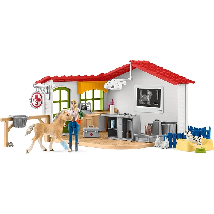 Schleich Farm World 42502 'Tierarzt-Praxis mit Haustieren', ab 3 Jahren, 27 Teile – Bild 1