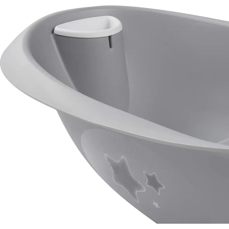 keeeper Stars Ergonomische Babywanne mit Softgriff, Stöpsel und anatomisch geformten Badesitz, Ab 0 bis ca. 6 Monate, Natalia, Grau – Bild 3