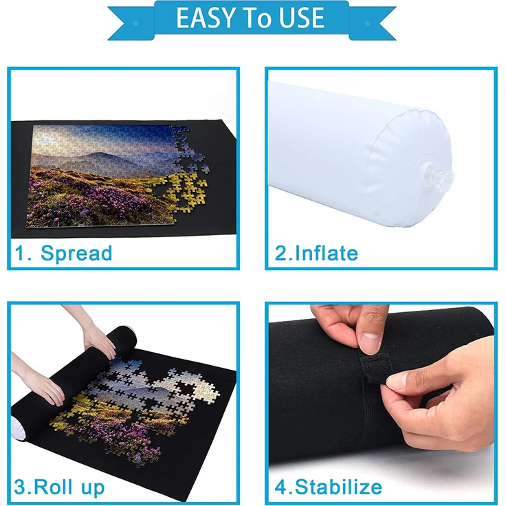 Becko Puzzle Roll Jigsaw Aufbewahrungsfilzmatte Puzzle-Speichersystem Puzzleunterlage Puzzlematte Jigroll bis zu 1500 Stück umweltfreundliches Material für Jigsaw Puzzle Player Box mit Kordelzug - Preisvergleich – Bild 3