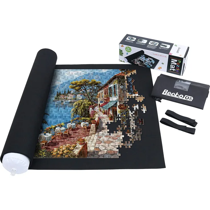 Becko Puzzle Roll Jigsaw Aufbewahrungsfilzmatte Puzzle-Speichersystem Puzzleunterlage Puzzlematte Jigroll bis zu 1500 Stück umweltfreundliches Material für Jigsaw Puzzle Player Box mit Kordelzug - Preisvergleich