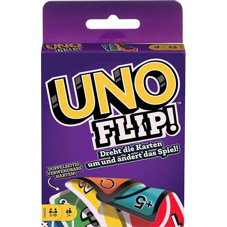 Mattel Games GDR44 'UNO FLIP' Kartenspiel, ab 7 Jahren, 2-10 Spieler – Bild 1