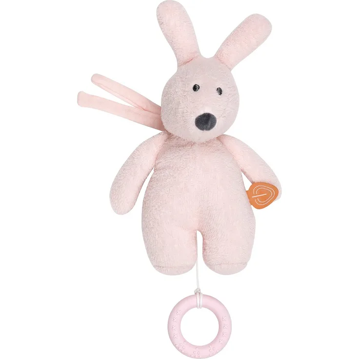 Nattou Mini-Spieluhr aus Baumwolle, Hase Bonnie, Wiegelied «La-Le-Lu», Ca. 22 cm, Susie und Bonnie, Rosa